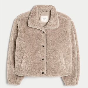 Hollister Women's Cozy Beige Teddy Jacket